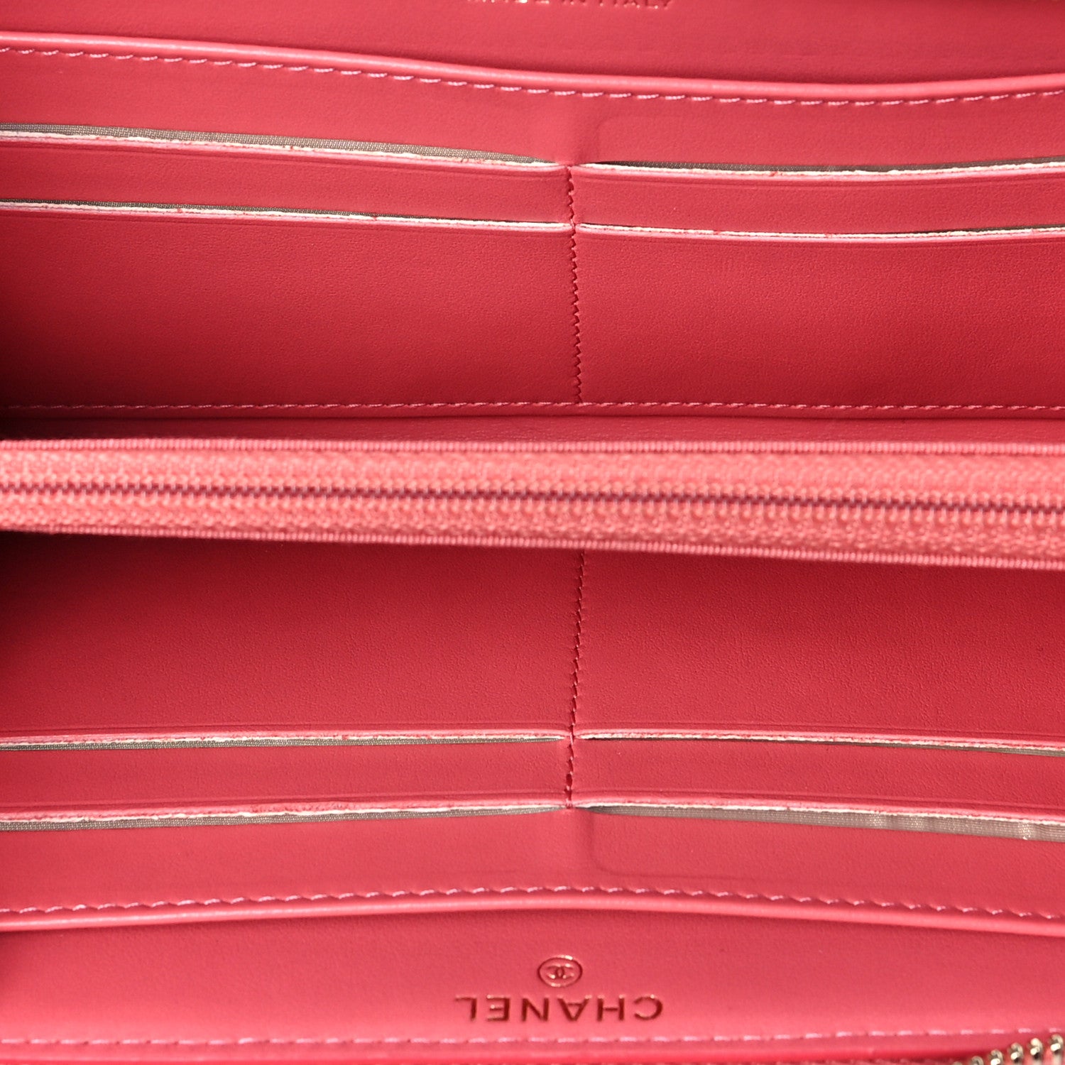 Chanel Caviar Quilted Large Gusset Zip Around Wallet Pink 5 of 9