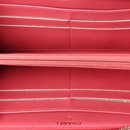 Chanel Caviar Quilted Large Gusset Zip Around Wallet Pink 5 of 9