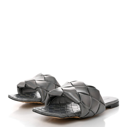 Bottega Veneta Laser Nappa Maxi Intrecciato Lido Flat Sandals 41.5 Oyster 3 of 9