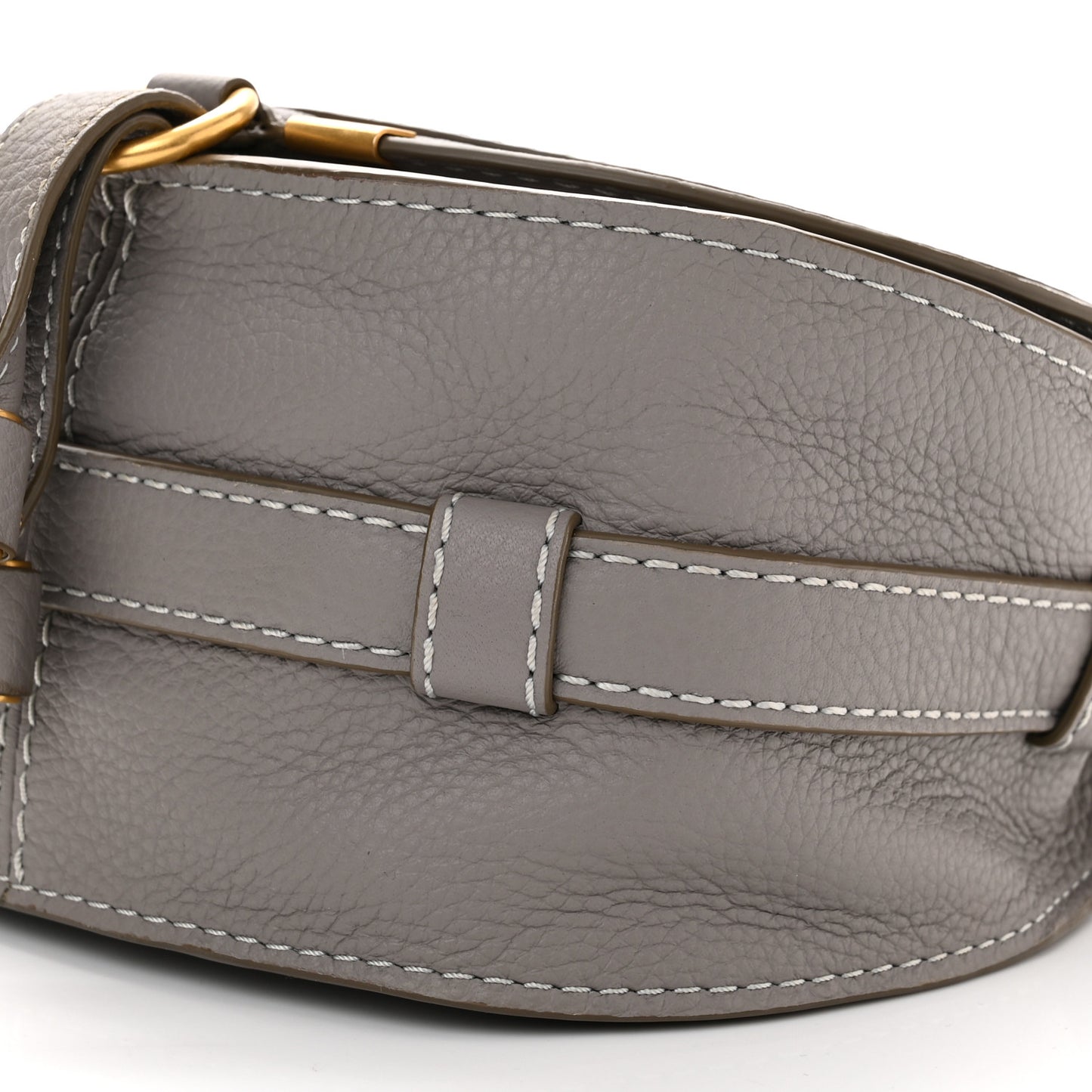 Calfskin Mini Marcie Round Crossbody Bag Grey
