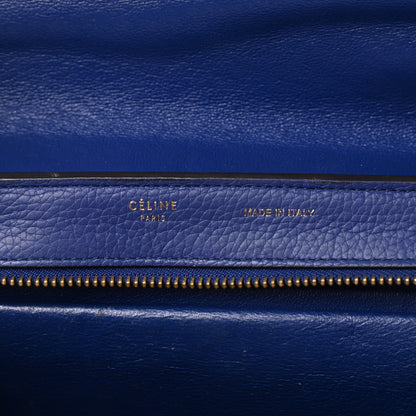 Celine Drummed Calfskin Suede Small Trapeze Indigo 6 of 22