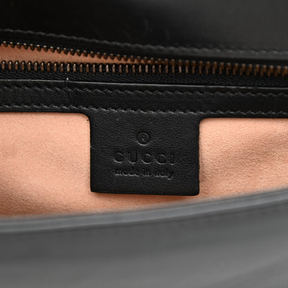 Gucci Calfskin Matelasse Small GG Marmont Top Handle Shoulder Bag Black 6 of 14