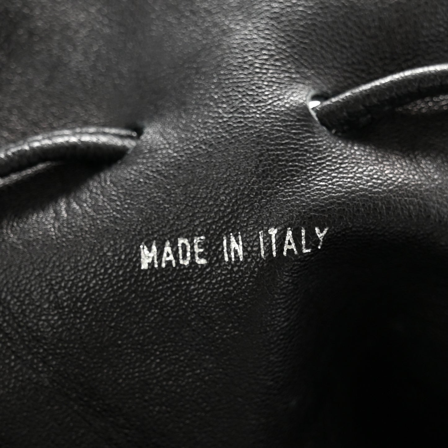 Lambskin Drawstring Bag Black