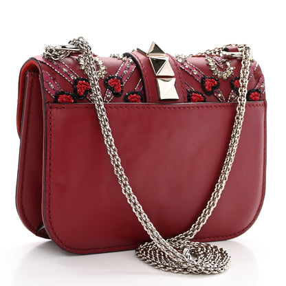 Valentino Garavani Vitello Crystal Loveblade Embellished Mini Glam Lock Rockstud Flap Rubino 3 of 12