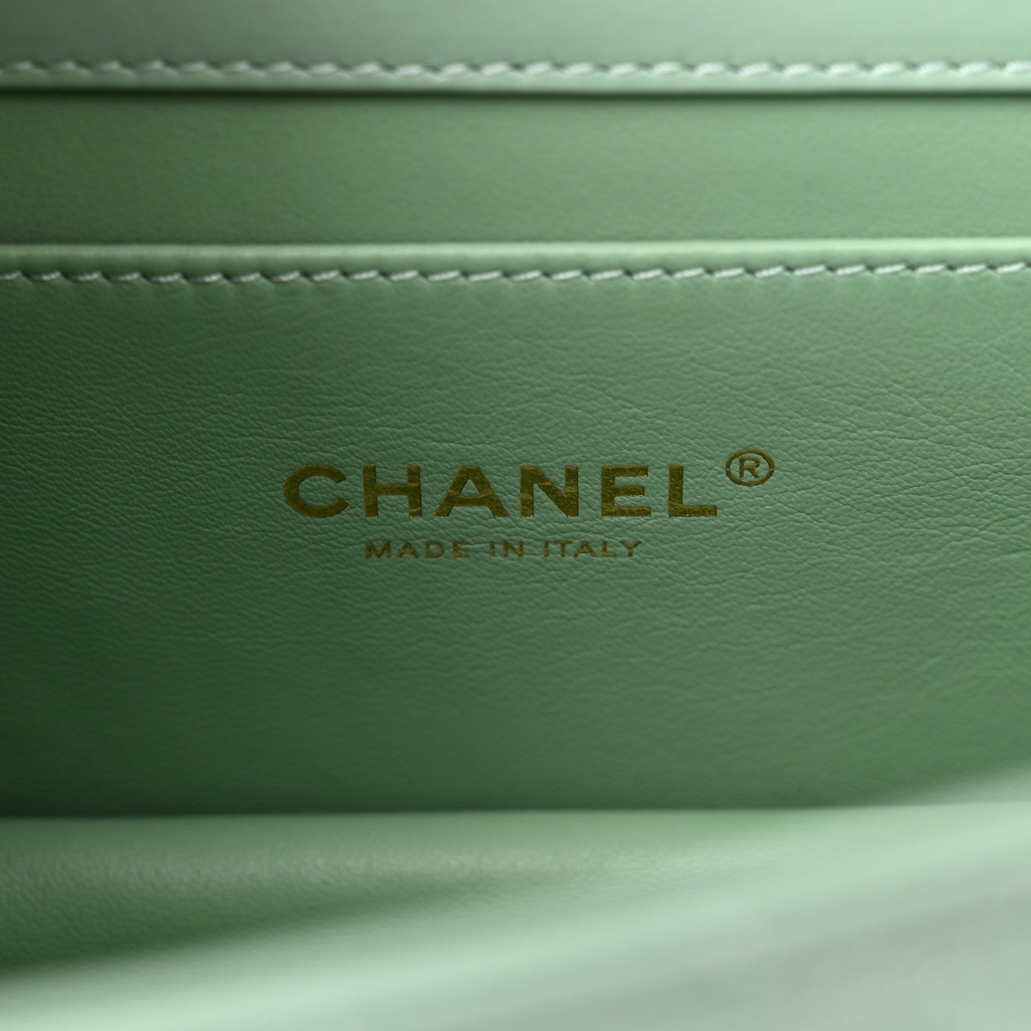 Chanel Shiny Calfskin Quilted Mini Metal Top Handle Flap Light Green 6 of 11