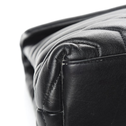 Saint Laurent Calfskin Y Quilted Monogram Medium Loulou Chain Satchel Black 14 of 17