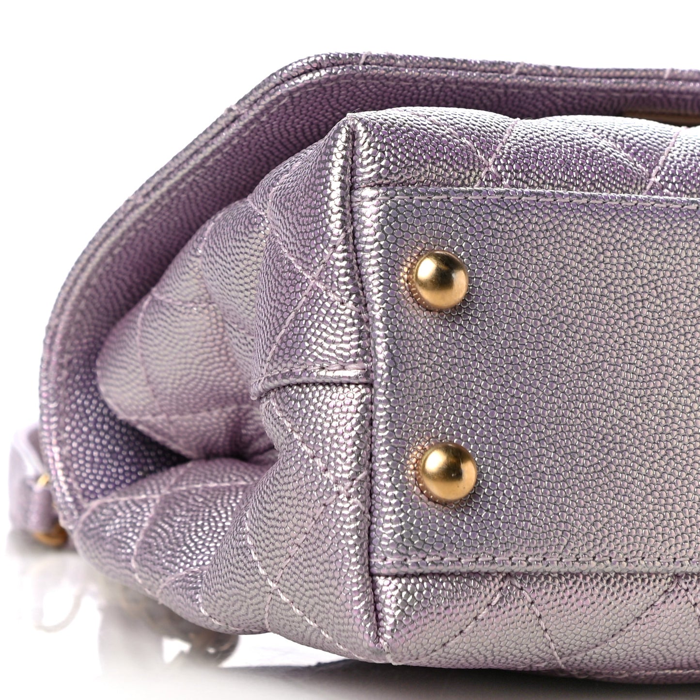 Metallic Caviar Quilted Extra Mini Coco Handle Flap Light Pink