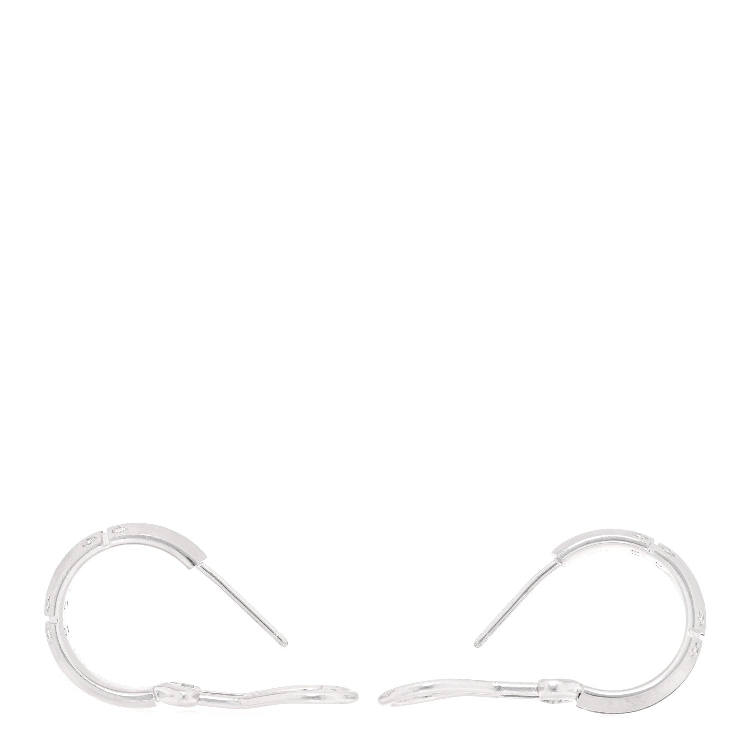 Tiffany 18K White Gold Diamond Streamerica Hoop Earrings 49 5 3 of 4
