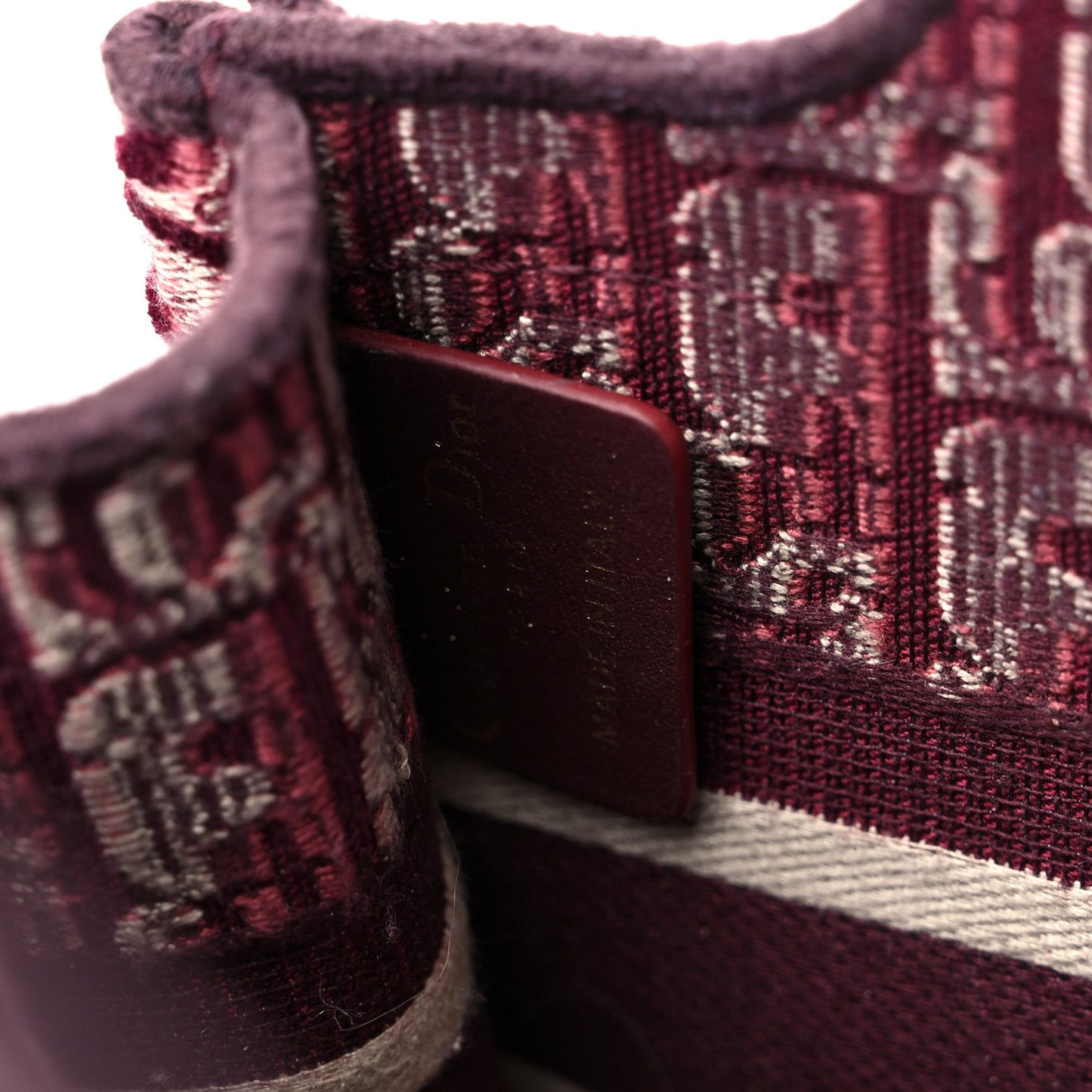 Velvet Oblique Embroidered Mini Book Tote Burgundy Multicolor