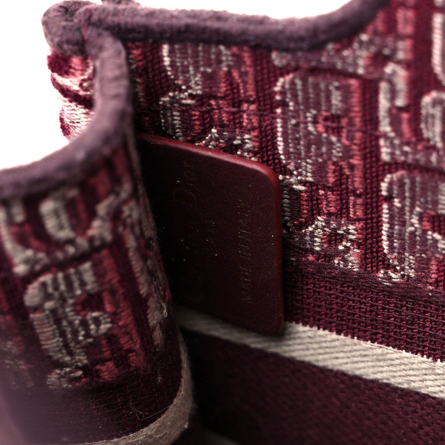 Christian Dior Velvet Oblique Embroidered Mini Book Tote Burgundy Multicolor 6 of 10