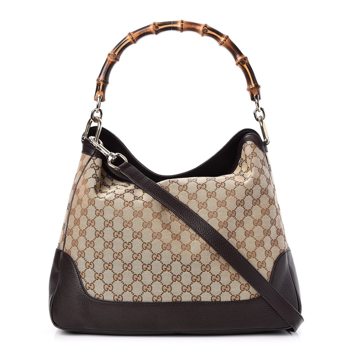 Monogram Medium Diana Bamboo Shoulder Bag Dark Brown