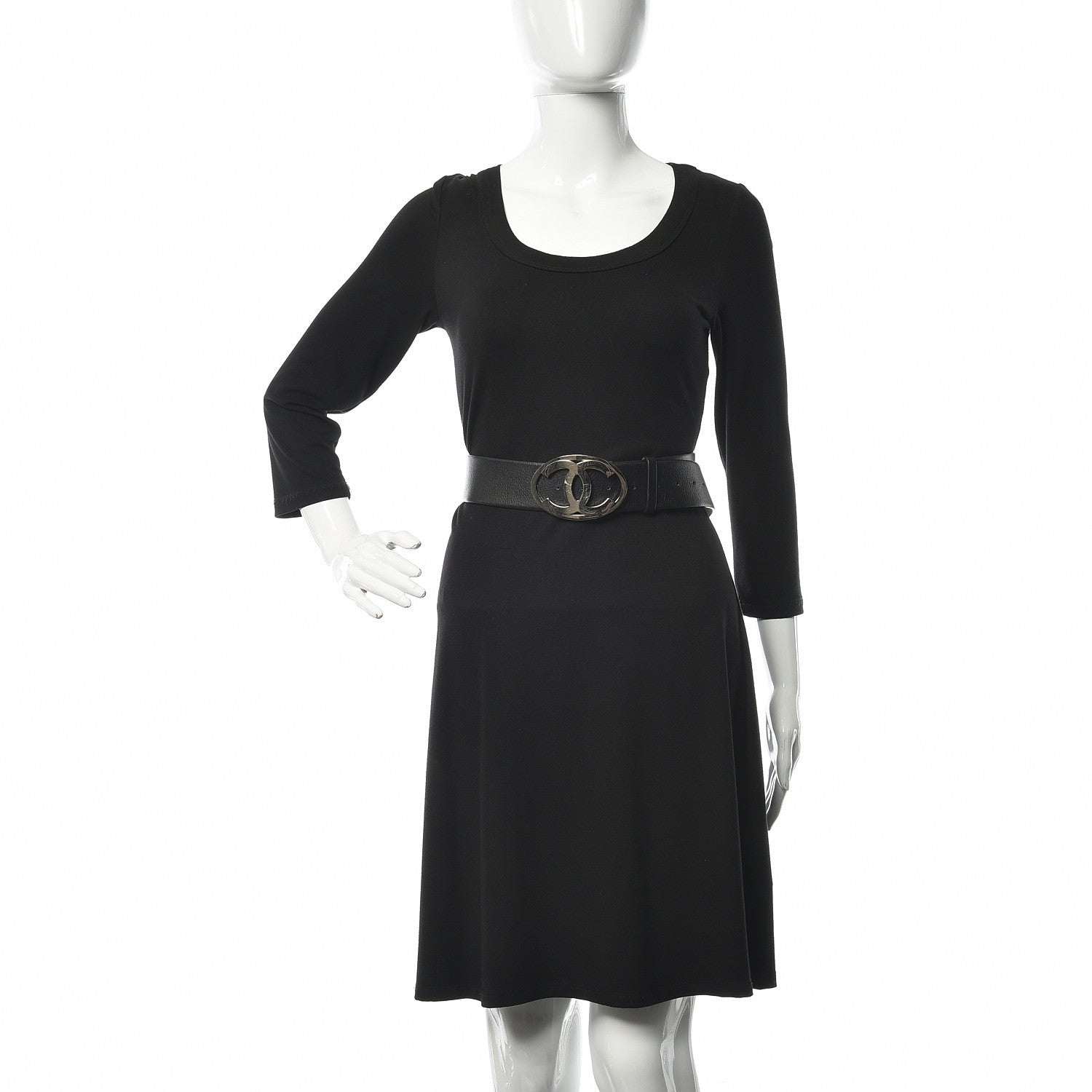 Chanel Calfskin CC Belt 95 38 Black 2 of 7