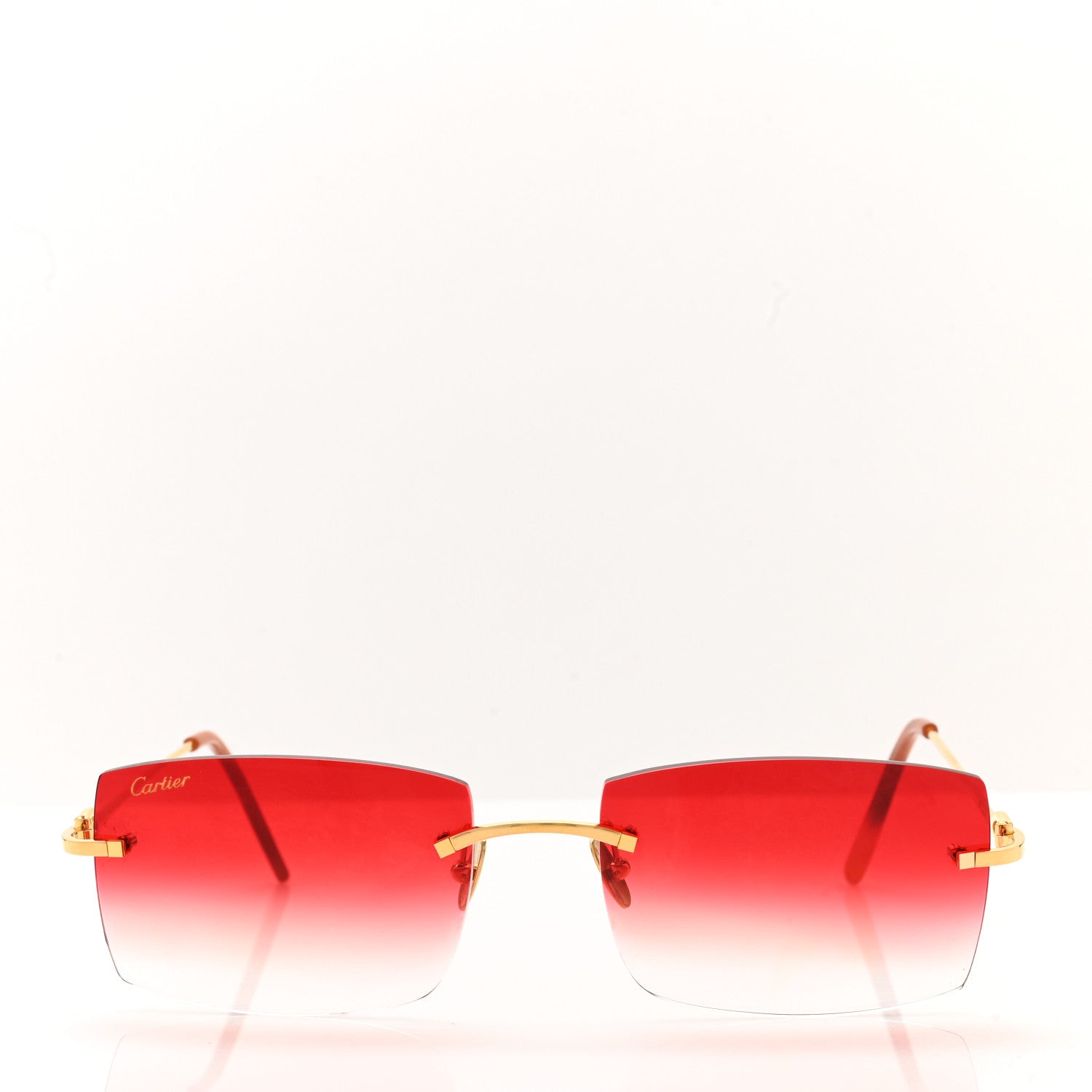 Cartier Metal Square Sunglasses CT00500 Gold Red 2 of 8