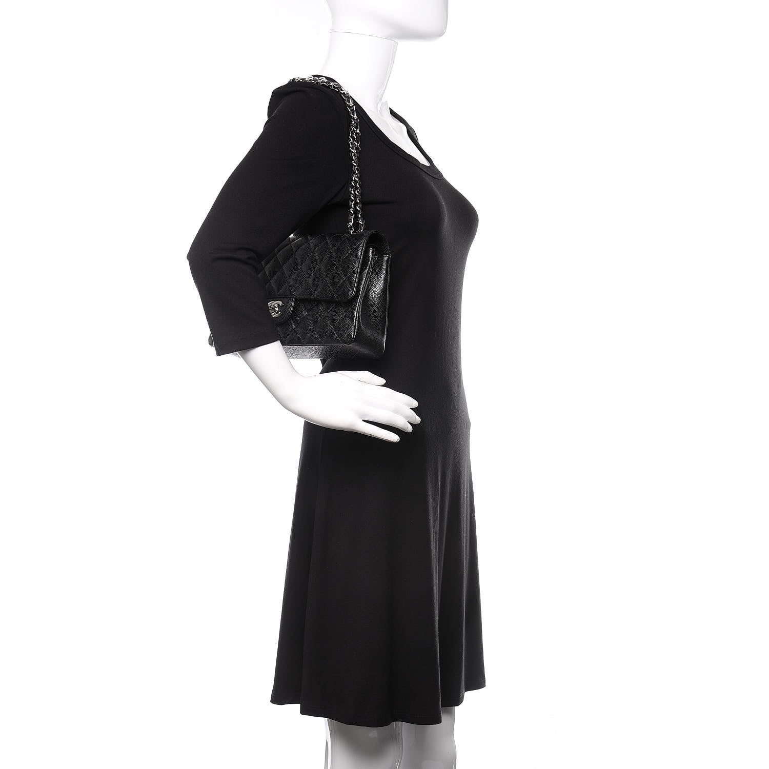Chanel Caviar Quilted Medium Double Flap Black 2 of 11