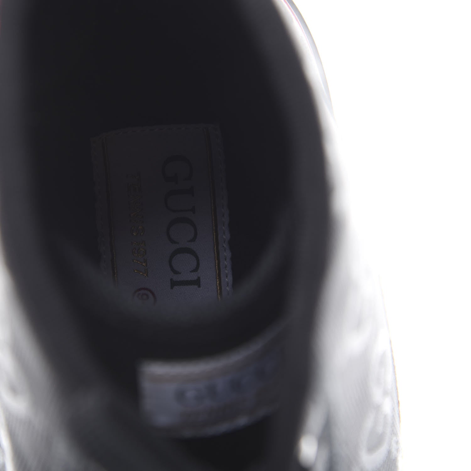 Gucci Econyl Nylon Web Monogram Off The Grid Mens 1977 Tennis High Top Sneakers 9.5 Black 6 of 7