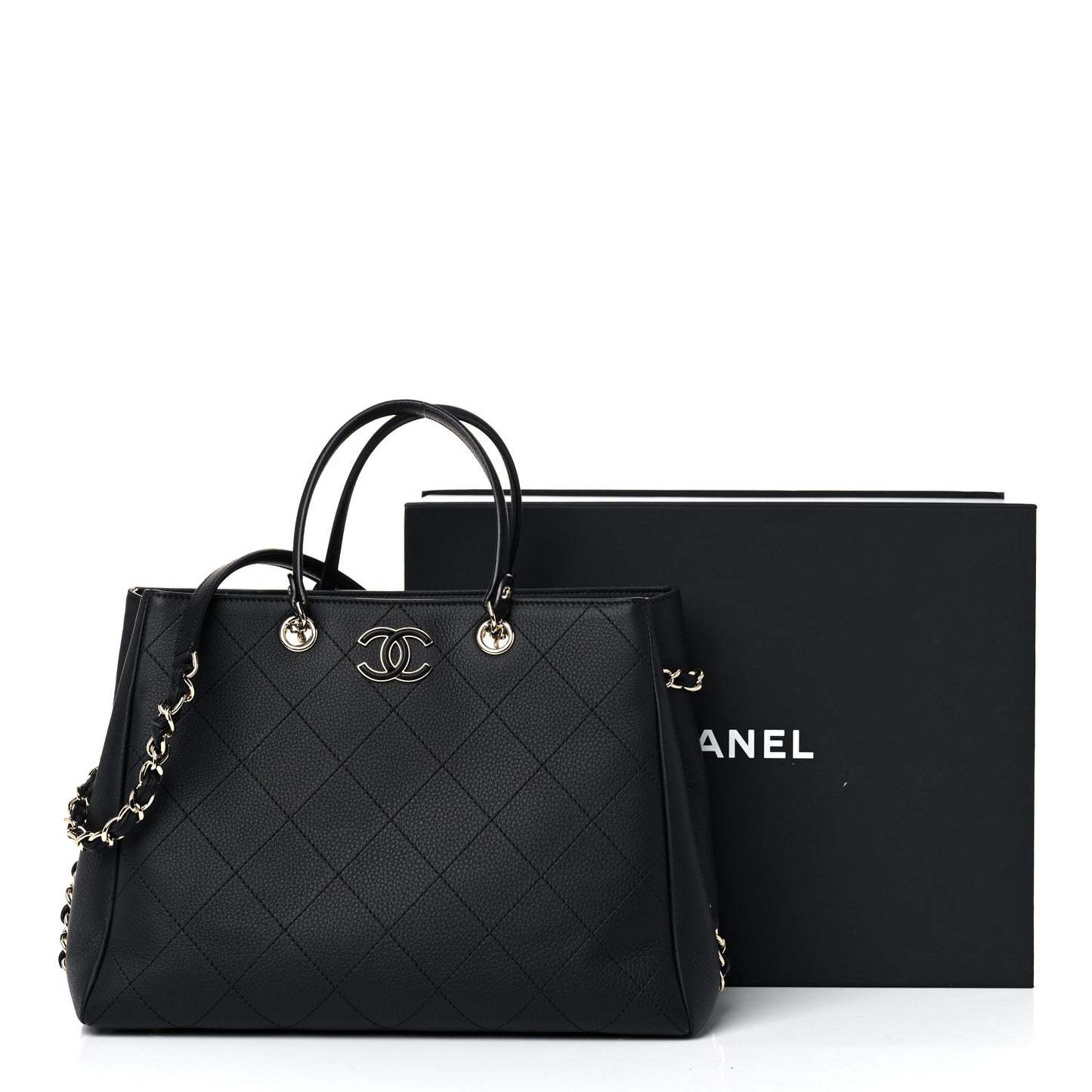 Bullskin Stitched Medium Shopping Bag Black