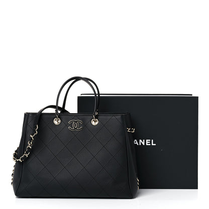 Chanel Bullskin Stitched Medium Shopping Bag Black 11 of 11