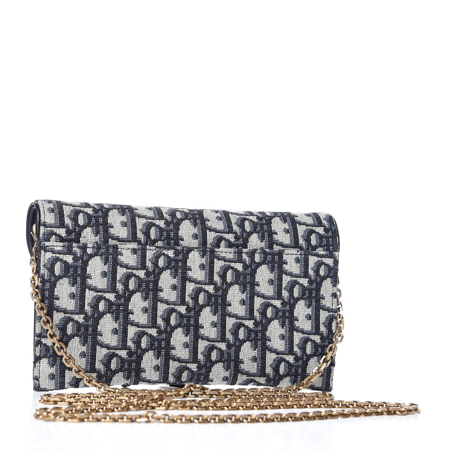Oblique Saddle Chain Wallet Blue