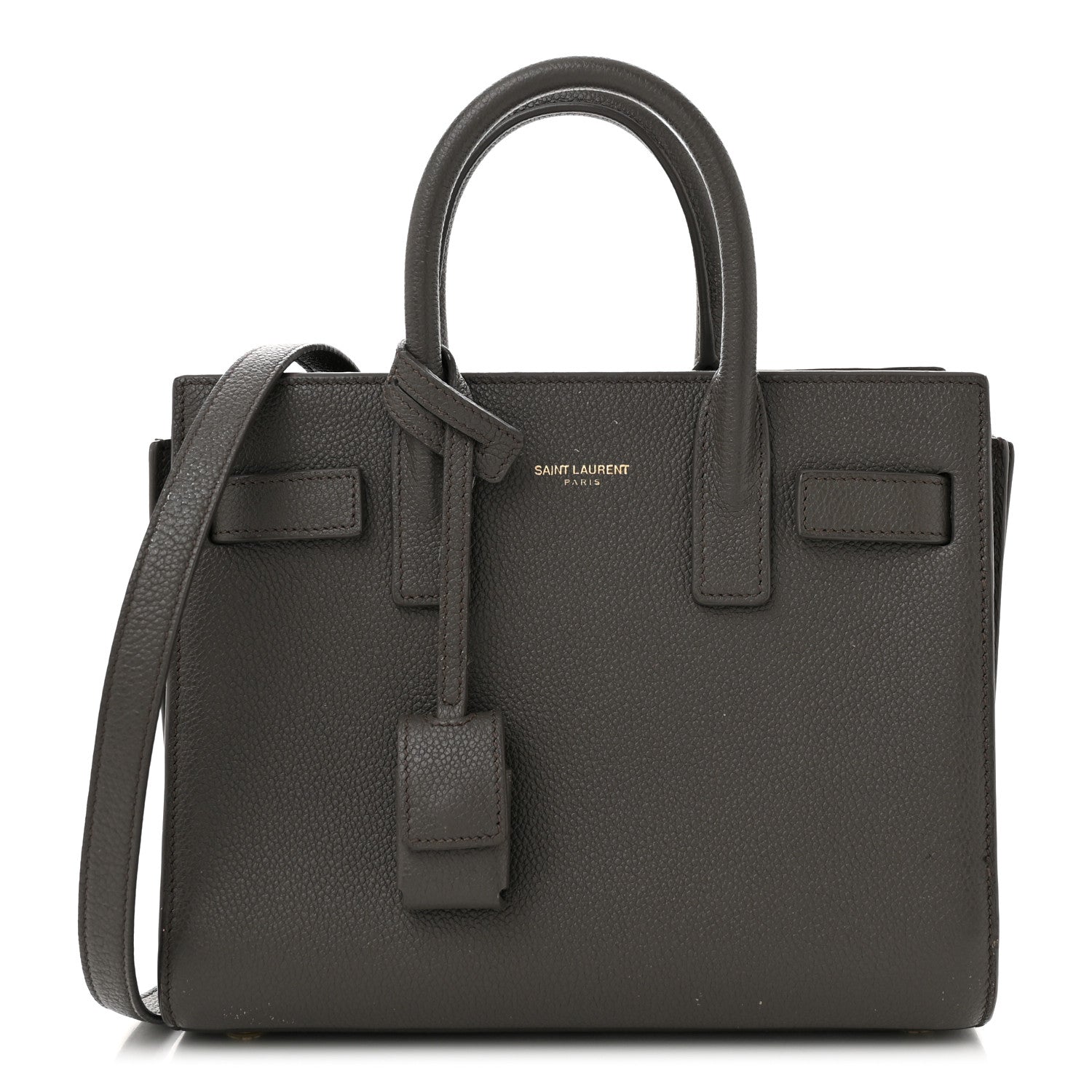 Saint Laurent Grained Calfskin Nano Sac De Jour Coal 1 of 14