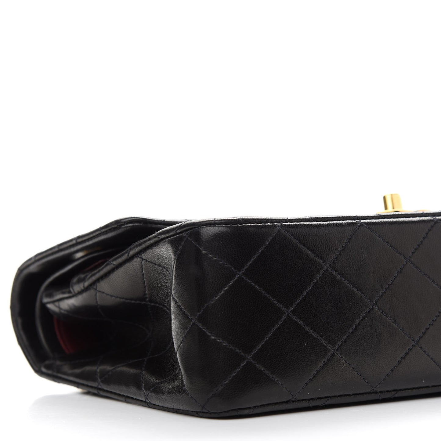 Lambskin Quilted Medium Double Flap Black
