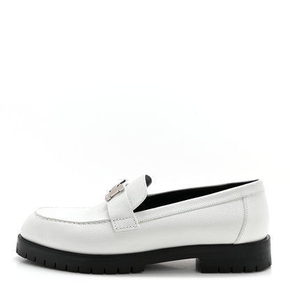 Hermes Epsom Womens Faubourg Loafers 38 White 1 of 9