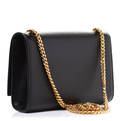 Saint Laurent Grain De Poudre Small Monogram Kate Satchel Black 3 of 10