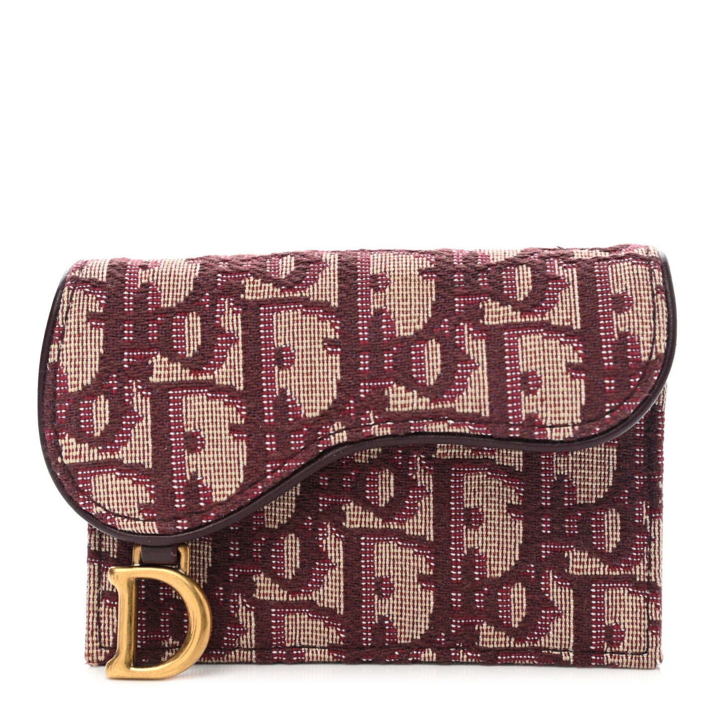 Oblique Saddle Card Holder Bordeaux