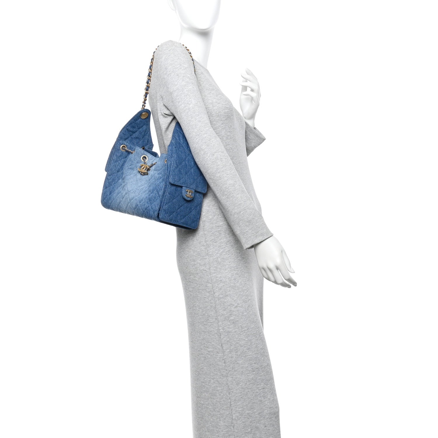 Chanel Washed Denim Quilted Small Chanel 25 Handbag Blue 2 of 10