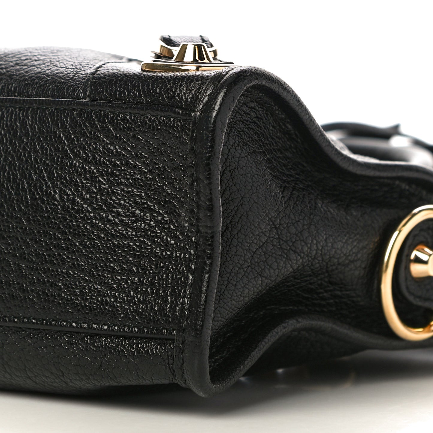 Chevre Gold Metallic Edge Hardware Mini City Black