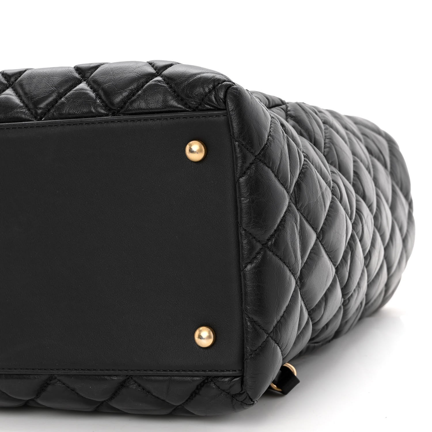 Chanel Aged Calfskin Quilted Large Coco Handle Shopping Tote Black 11 of 12
