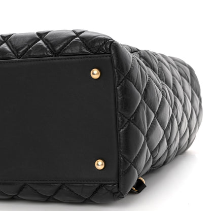 Chanel Aged Calfskin Quilted Large Coco Handle Shopping Tote Black 11 of 12