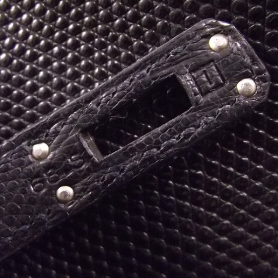 Hermes Lizard Kelly Pochette Clutch Black 8 of 8