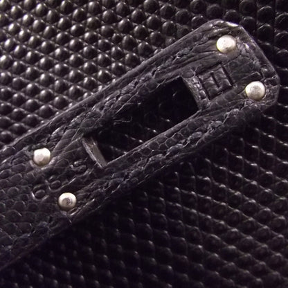 Hermes Lizard Kelly Pochette Clutch Black 8 of 8