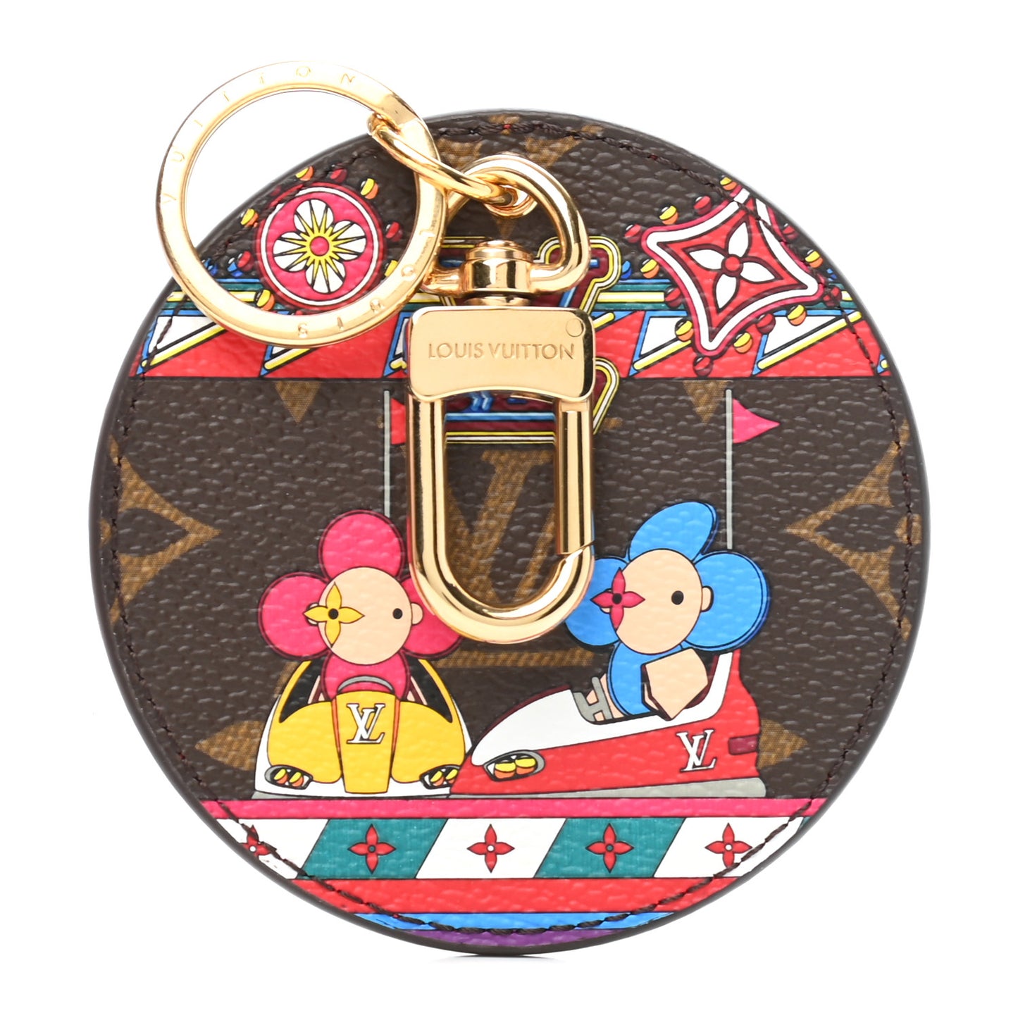 Monogram 2020 Christmas Animation Bumper Cars Bag Charm Key Ring Coquelicot