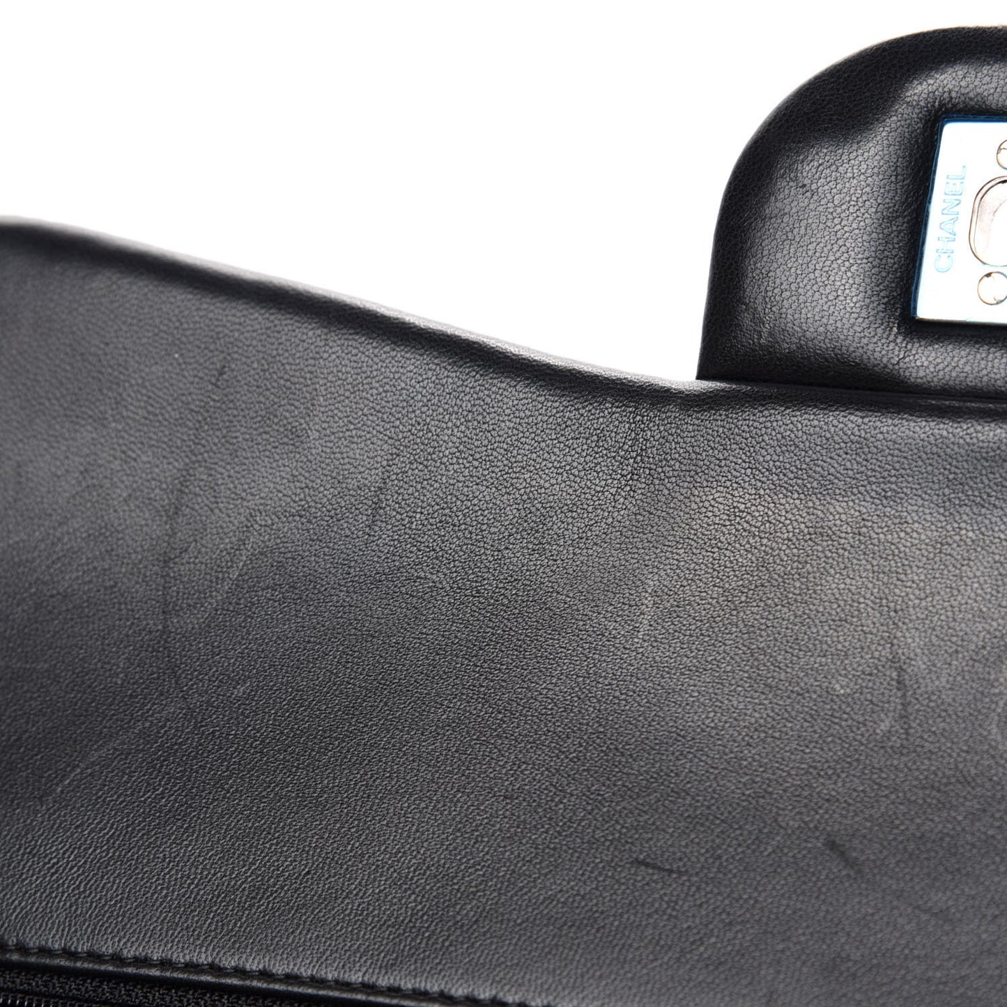 Lambskin Quilted Jumbo Double Flap Black