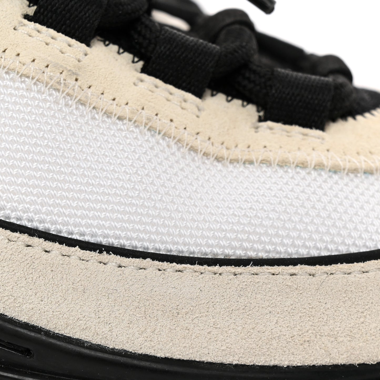 Velvet Calfskin Mixed Fibers CC Sneakers 36 Ivory Black