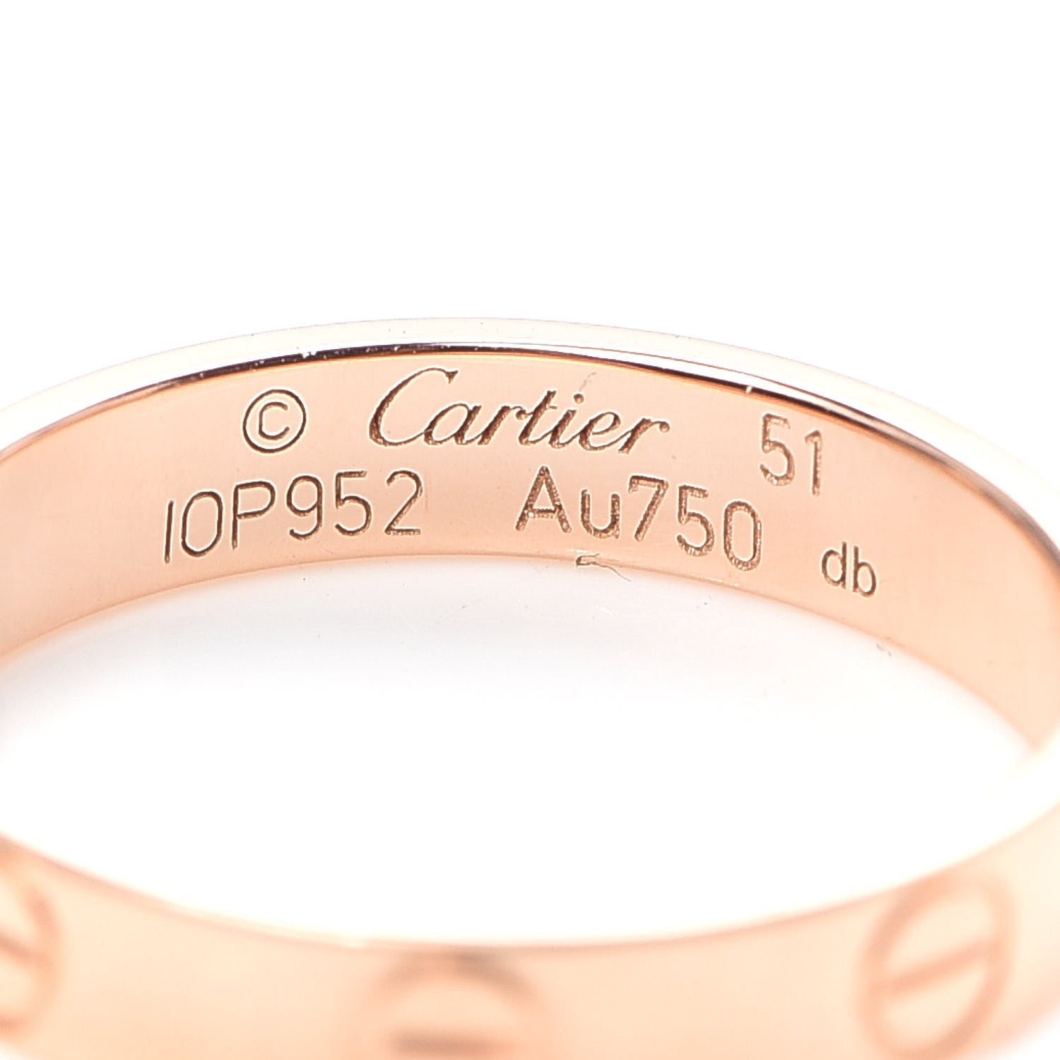 Cartier 18K Pink Gold 3.5mm LOVE Wedding Band Ring 51 5.75 4 of 5