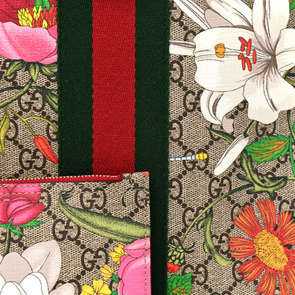 Gucci GG Supreme Monogram Flora Web Large Ophidia Tote Red 8 of 10