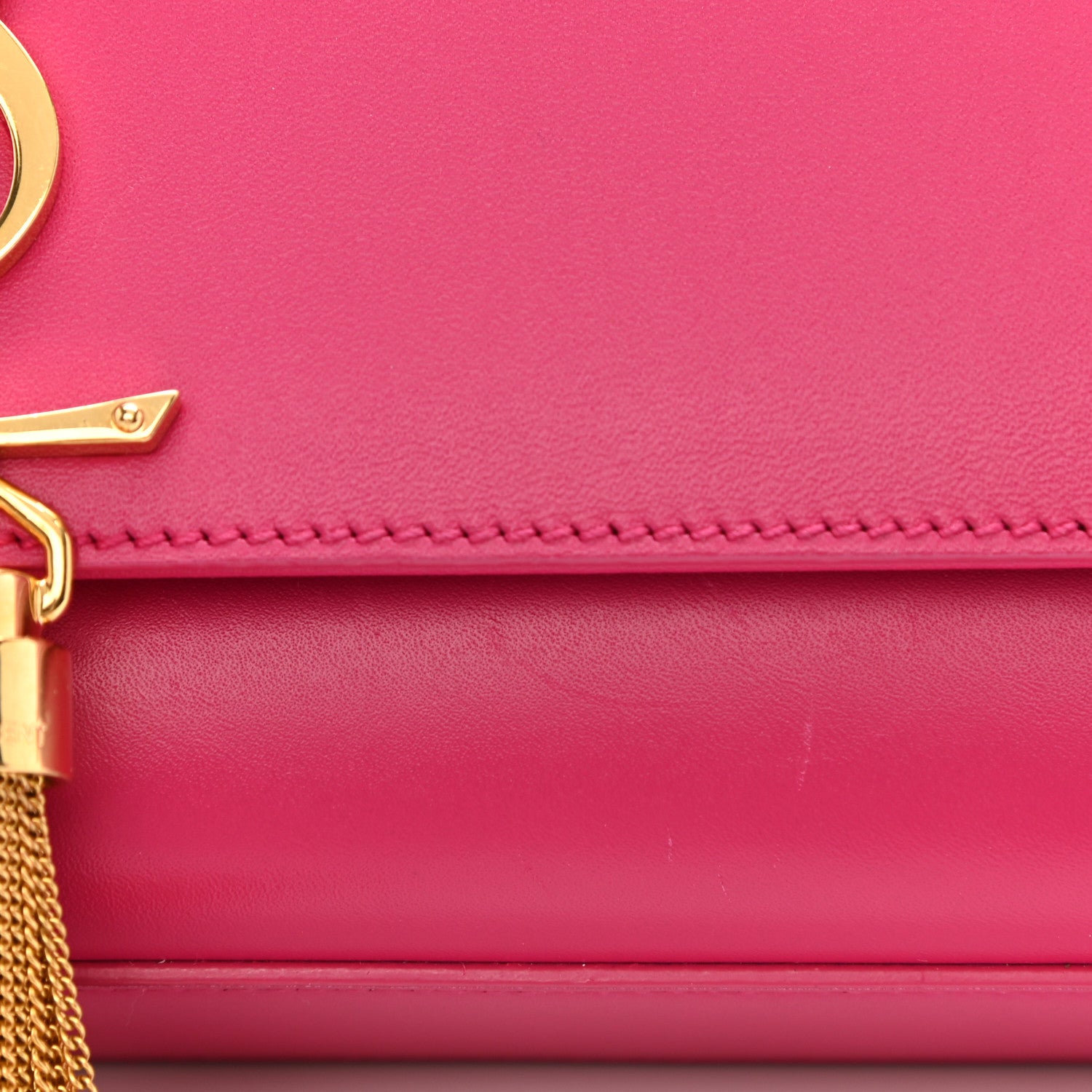 Saint Laurent Smooth Calfskin Medium Classic Monogram Kate Tassel Satchel Fuchsia 14 of 15