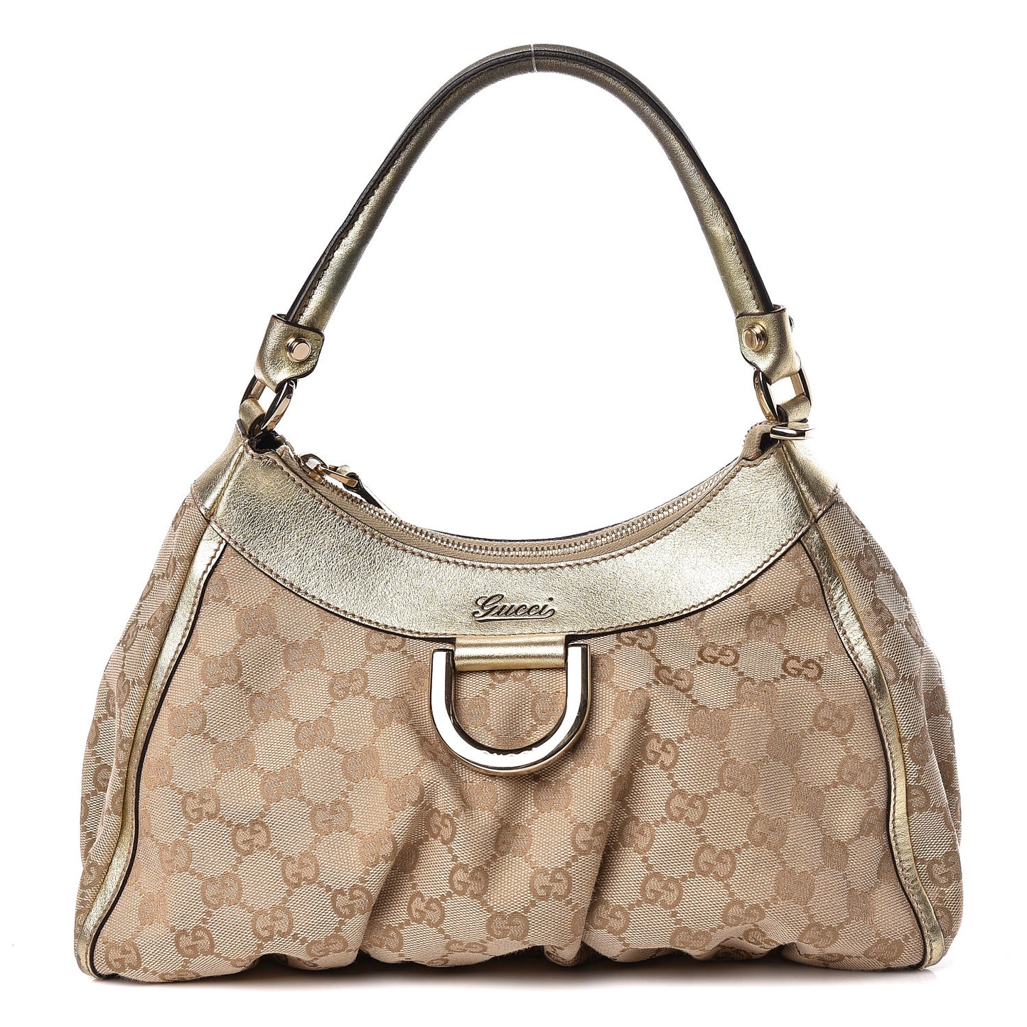 Monogram Medium D Gold Ring Hobo Gold
