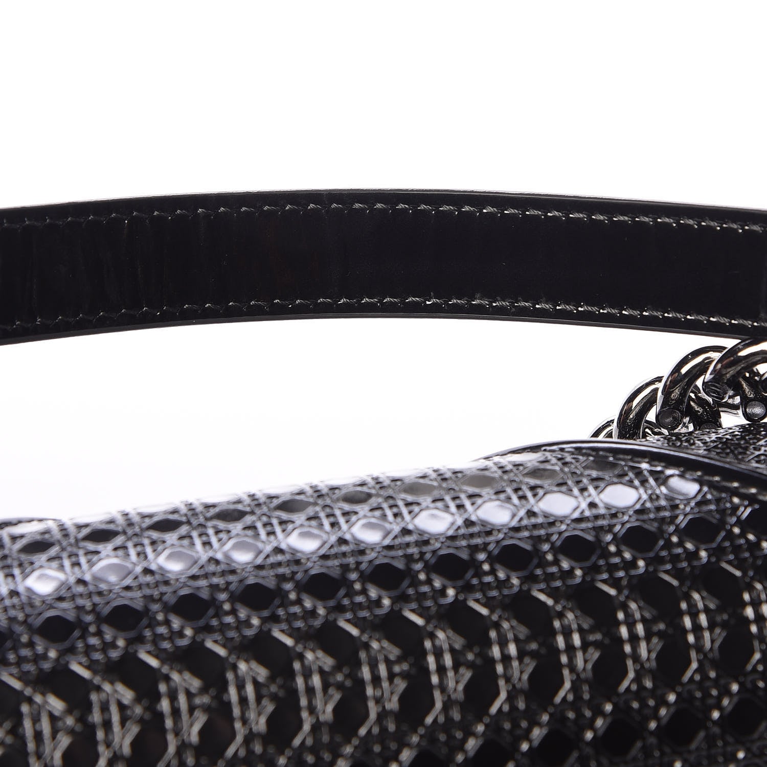 Christian Dior Metallic Patent Micro-Cannage Small Diorama Flap Bag Onyx Black 13 of 13