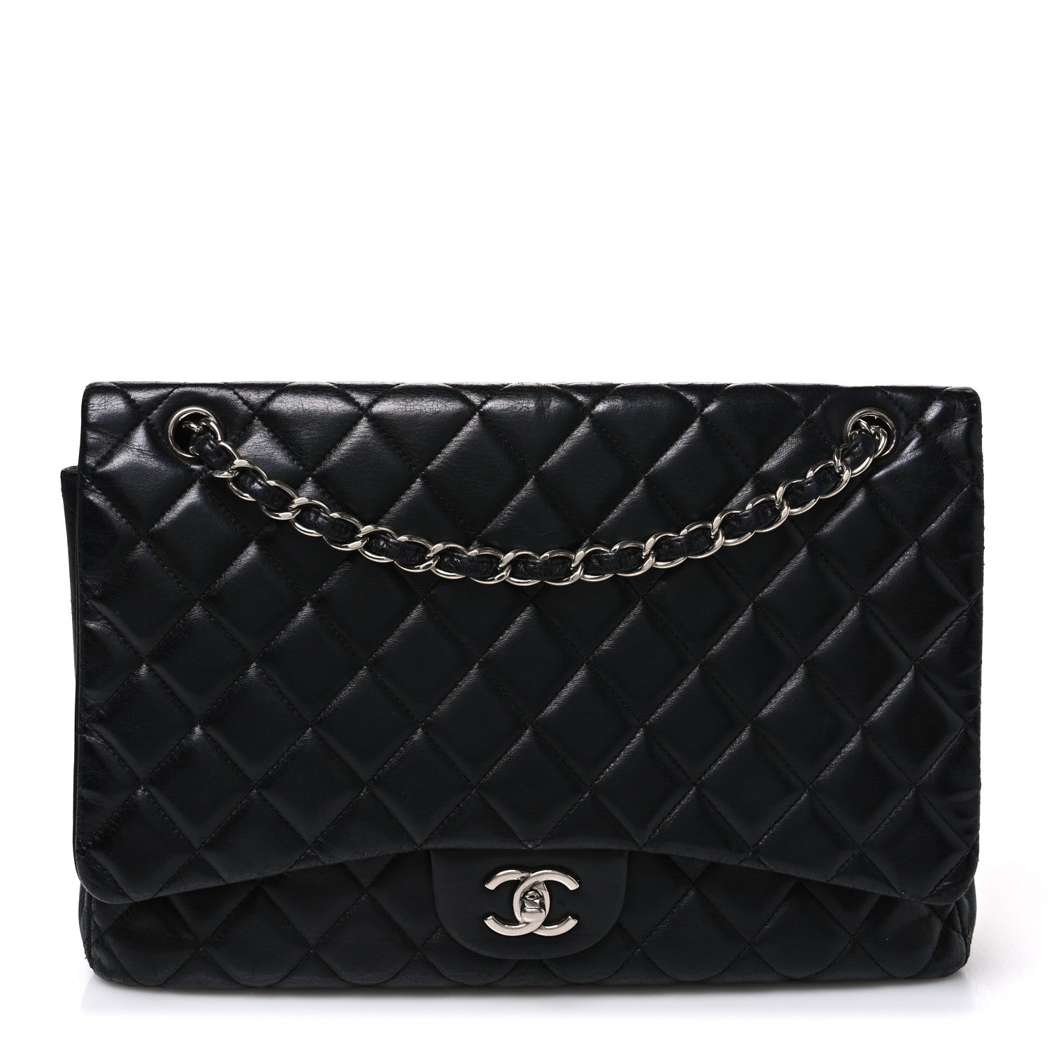 Chanel Lambskin Quilted Maxi Double Flap Black 1 of 11