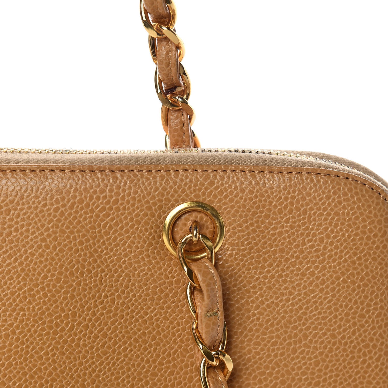 Chanel Caviar Flap Shoulder Bag Beige 13 of 16