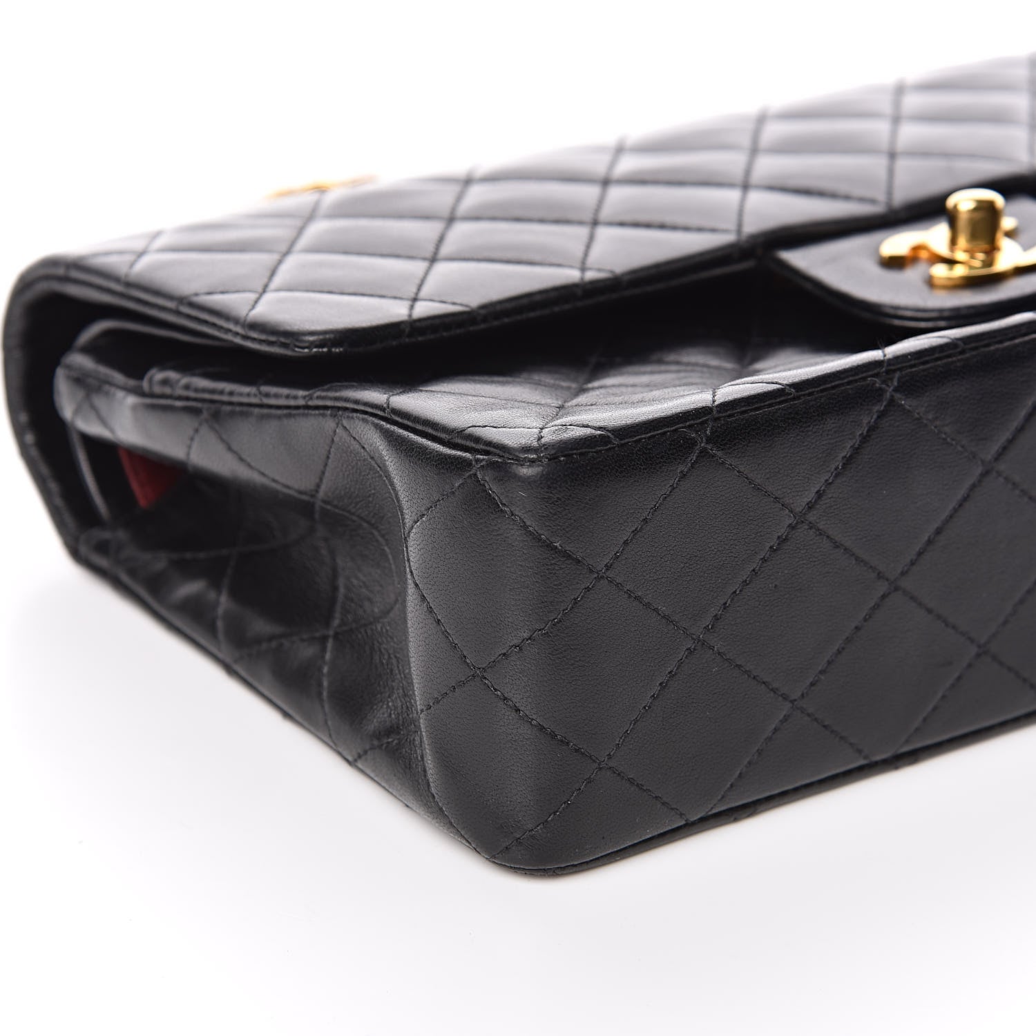 Chanel Lambskin Quilted Medium Double Flap Black 10 of 15