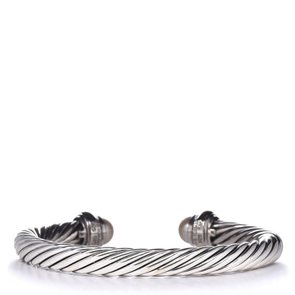 David Yurman Sterling Silver 14K Yellow Gold Pearl 7mm Cable Classics Bracelet 3 of 4