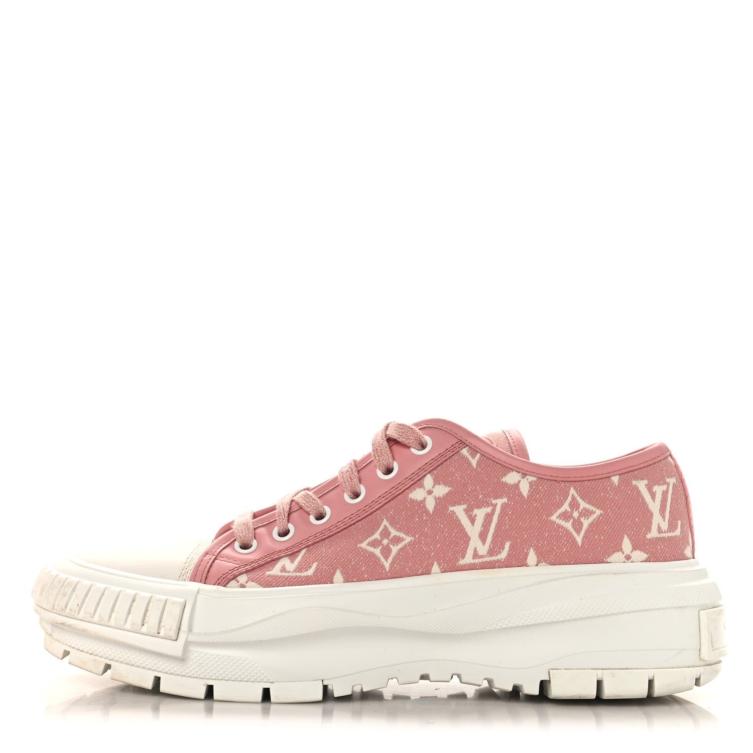 Louis Vuitton Denim Monogram Squad Sneakers 38.5 Pink 1 of 8