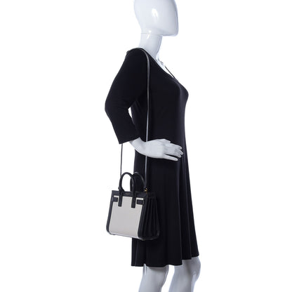 Saint Laurent Calfskin Bi-Color Nano Sac De Jour Porcellana Black 2 of 10