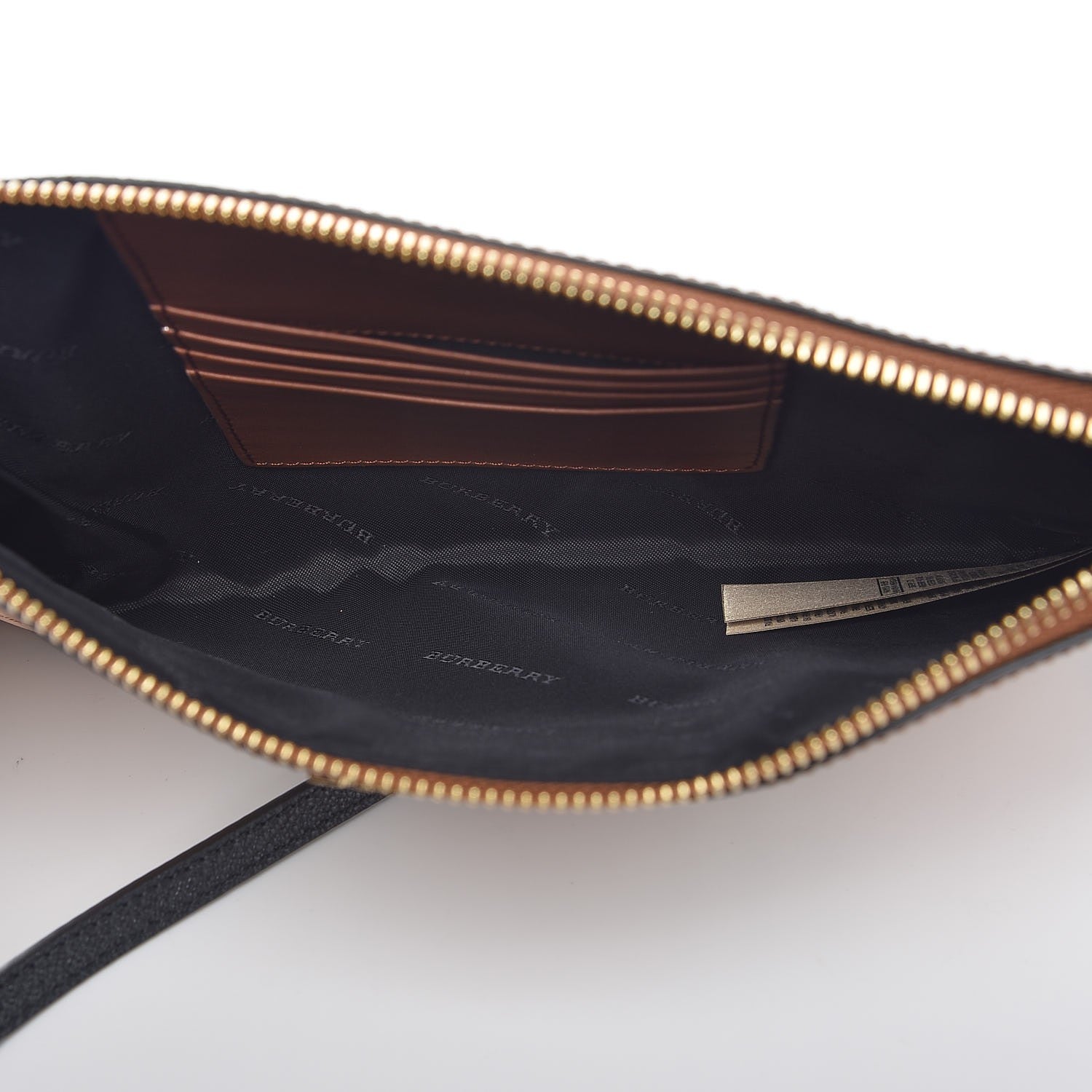 Burberry Haymarket Check Peyton Crossbody Clutch Bag Toffee 5 of 8