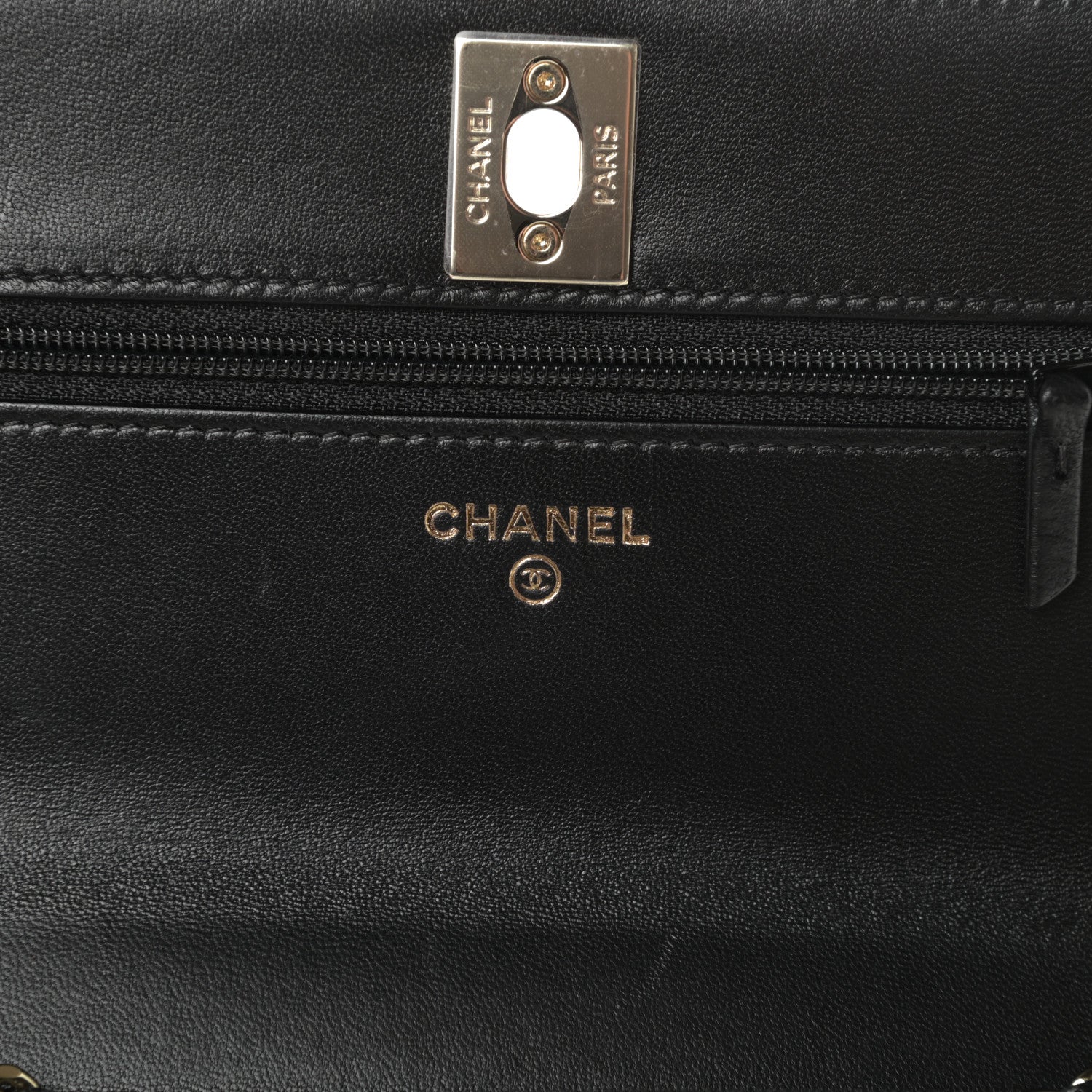 Chanel Lambskin Quilted Trendy CC Wallet On Chain WOC Black 6 of 14