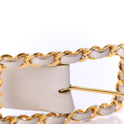 Chanel Lambskin Chain CC Belt 85 34 White 9 of 9